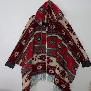 Diesel South Western Native American Looking Wool Blend Front Zip OS